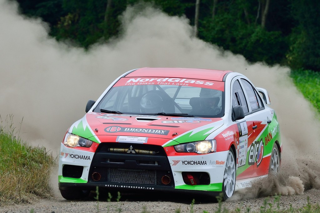 På løbets sidste hastighedsprøve, som også var løbets powerstage med tre ekstra point til vinderen, var Steen Andersen og Mie Petersen løbet tør for egnede dæk, så de måtte tage til takke med tredjepladsen på denne prøve
(Foto: Michael Eisenberg)